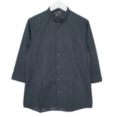 エムケーミッシェルクランオム MK MICHEL KLEIN HOMME 七分袖 シャツ トップス ストライプ 48 Lサイズ相当 ブラック k47082 0722のサムネイル