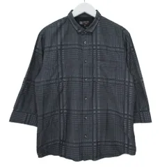 エムケーミッシェルクランオム MK MICHEL KLEIN HOMME 七分袖 シャツ トップス チェック 51 XLサイズ相当 ブラック系 k47112 0722のサムネイル