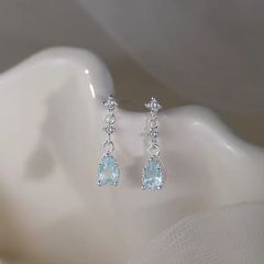 ⭐天然アクアマリン ダイヤ ピアス k18 1.75ct - メルカリ