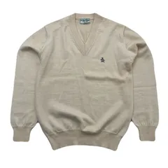 MUNSINGWEAR Grand Slam マンシングウェア ニット セーター メンズ S ベージュ Vネック ペンギン 刺繍ロゴ ゴルフのサムネイル
