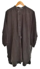 ネストローブ nest Robe 19AW 日本製 起毛 リネン 麻 ワーク チュニック プルオーバー シャツ バンドカラー ハーフボタン ゆったり 01193-1263 チュニック グレー フリーサイズ FREE 103LT-261のサムネイル
