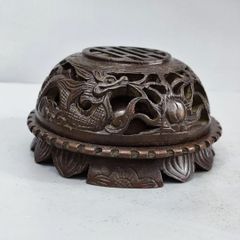 연꽃 화로 워터마크 조각 꽃꽂이 용봉개 가오리 향로 다도구 향도구 공예품 미술품 입상