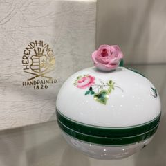 限定レア！ ヘレンド ウィーンのバラ 蓋付きミニベース 化粧箱付属 未