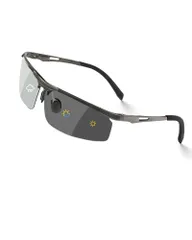[Erisea] 偏光サングラス 調光サングラス メンズ レディース ユニセックス スポーツサングラス UV400 軽量 ゴルフ 運転用 釣り 自転車 野球 ドライビング ランニング ドライブ アウトドア 調光偏光 UVカット ロードバイク (グレー)のサムネイル