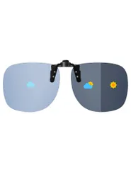 [TINHAO] クリップオン サングラス 偏光レンズ 調光レンズ UV400 跳ね上げ メガネ取付用 昼夜兼用 運転用 アウトドア用 メガネ装着 軽量 (ライトブルー)のサムネイル