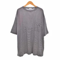 コモリ COMOLI 21SS ウール天竺 半袖 クルー Tシャツ ボーダー 3 紺 ネイビー T01-05006のサムネイル