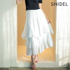 SNIDEL プリーツティアードスカート ブラック SWFS242046 - メルカリ