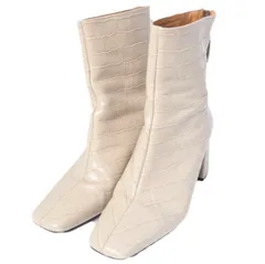 ANGEL ALARCON アンヘルアラルコン 型押しレザー スタックヒール ショートブーツ 36(23cm) NUDE Demi-Luxe BEAMS シューズ g27378のサムネイル