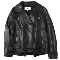 RBS Ray BEAMS アールビーエス レイビームス バックタック ラムレザー ダブルライダースジャケット 63-18-0050-594 0 BLACK 革ジャン 定価68,200円 アウター g27342のサムネイル