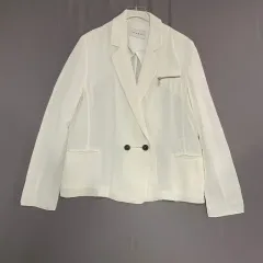 43 SANDRO サンドロ リネン ダブル ジャケットのサムネイル
