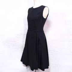 美品 フォクシーニューヨーク　洗える 襟付き　タック フレア ワンピース 38 美品 フォクシーニューヨーク 洗える 襟付き タック フレア ワンピース