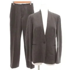 ユナイテッドアローズ UNITED ARROWS パンツスーツ セットアップ ノーカラージャケット スラックス カシミヤ混 36 34 グレー /JI ■ECG007のサムネイル