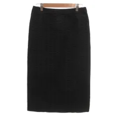 ピエールカルダン Pierre Cardin 美品 タイトスカート ロング ミモレ丈 38 黒 ブラック シルク混 立体デザイン /JI ■ECG007のサムネイル