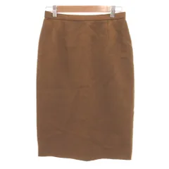 ピエールカルダン Pierre Cardin タグ付き タイトスカート ひざ丈 11 茶 ブラウン ピュアウール スリット /JI ■ECG007のサムネイル