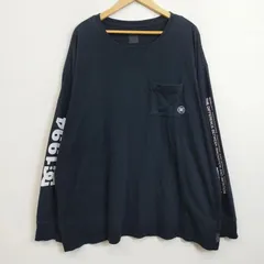 DC SHOES ディーシーシューズ 長袖Tシャツ ロンT ポケットTシャツ 袖プリント ロゴ刺繍 オーバーサイズ スケーター ストリート ブラック コットン100% サイズ 8 G549のサムネイル