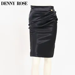 デニーローズ DENNY ROSE レディース ひざ丈スカート ドレープポイントサテンスカート ブラック系（サイズ/40/42/44）uw0086のサムネイル