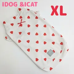 犬服　◇新品、未使用品◇　IDOG&ICAT　COOL&防蚊.防虫　ハートフリルメッシュタンクトップ　レッド　小型犬服　中型犬服　ペット服　XLサイズのサムネイル