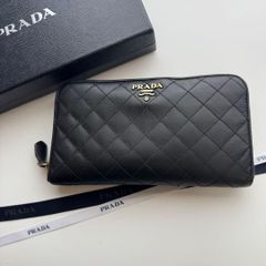 プラダ キルティング ラム レザー ジップアラウンド ウォレット