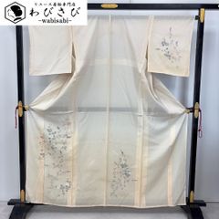 夏着物 付下げ 絽 花模様 ラメ 東京白茶色 しつけ糸 K-6152 - メルカリ
