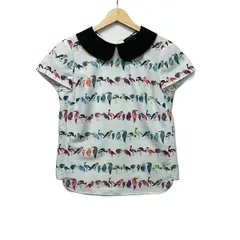 TED BAKER(テッドベイカー) 半袖カットソー サイズ0 XS レディース - ライトブルー×黒×マルチ クルーネック/鳥のサムネイル