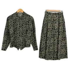 HIROKO KOSHINO(ヒロココシノ) スカートセットアップ レディース美品  - 黒×イエロー×ライトグレー 長袖/シャツ/総柄のサムネイル
