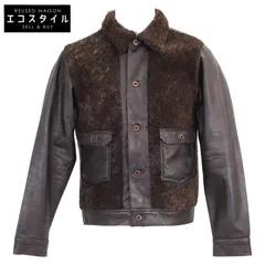 RRL　ダブルアールエル　【美品/国内正規/24AW】MNRROTW16020148 GRIZZLY JACKET シアリング パネルド ラムレザー　XSのサムネイル