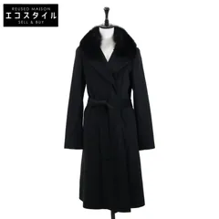 TRUSSARDI　トラサルディ　フォックスファーカラー/ベルト付 カシミヤ ロング　38のサムネイル