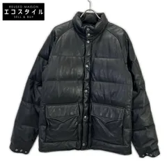 A BATHING APE　アベイシングエイプ　ブラック peel slowly and see カウハイド レザーダウンジャケット　Lのサムネイル