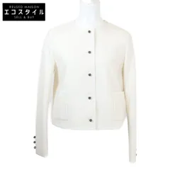 Christian Dior　クリスチャンディオール　美品 国内正規 551V558B1761 バージンウール & コットンブレンド ブークレ ノーカラー クロップドジャケット　F36のサムネイル