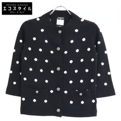 CHANEL　シャネル　【国内正規】08A P34287K00935 ドット柄 カシミヤ100％ ニットカーディガン　36のサムネイル