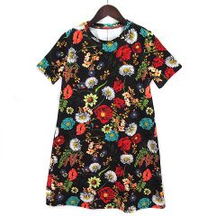 美品 HYSTERICS ヒステリックス 黒花柄 DESTROY 半袖ワンピース - メルカリ