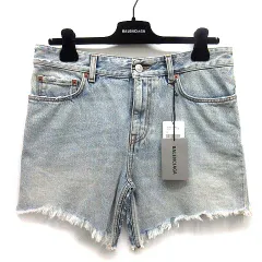 バレンシアガ BALENCIAGA デニム カットアップ ミニ スカート CUT UP MINI SKIRT 2022AW ライトブルー 36 704541 TDW14 新品同様のサムネイル