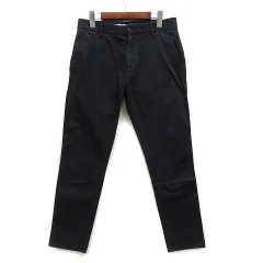 エンポリオアルマーニ EMPORIO ARMANI レギュラーフィット チノパンツ チノパン ストレッチ ロゴプレート付 ネイビー 紺 46のサムネイル