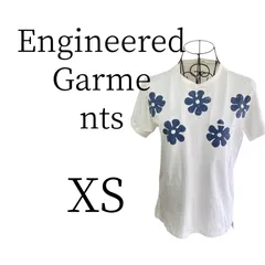 訳あり Engineered Garments エンジニアードガーメンツ 白地に青い花柄 半袖 Tシャツ・カットソー XS (SS)のサムネイル