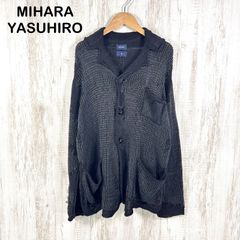 MIHARA YASUHIRO ミハラヤスヒロ リネン くるみボタン ダメージカーディガン ブラック お兄系