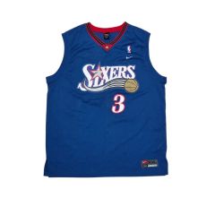 NBA 76ers アレン・アイバーソン IVERSON #3 ユニフォーム 青 - メルカリ