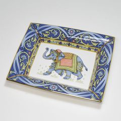 《WEDGWOOD 웨지우드》 Blue Elephant 블루 엘리펀트 스퀘어 플레이트 트레이 폐번품