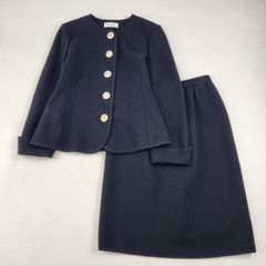 バレンシアガ バルマカーンコート カシミヤ100％ 比翼仕立て ネイビー