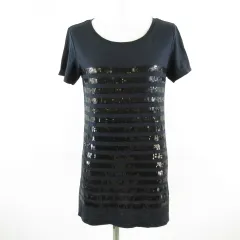 ケーティー キヨコ タカセ  K.T KIYOKO TAKASE カットソー Tシャツ 半袖 スパンコール 紺 9 *T378のサムネイル