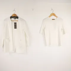 未使用 Paul Stuart ポールスチュアート K1N01-300 アンサンブル 6(M相当) レーヨン ポリエステル 長袖カーディガン 半袖ニット セット レディース AN3703A70 のサムネイル