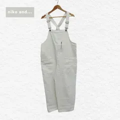 NIKO AND... ニコアンド ワイドワークサロペット ストライプ柄 Lサイズ □□のサムネイル
