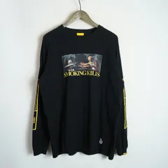 FR2 エフアールツー SMOKING KILLS スモーキング デス 死神 スケルトン グラフィック Tシャツ 長袖 ロンT 黒 サイズM 4788Q★4のサムネイル