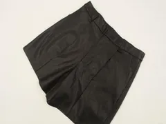 大きいサイズ ジーユー GU 洗えるひざ丈 フェイクレザーキュロットスカート 3XL ブラックのサムネイル