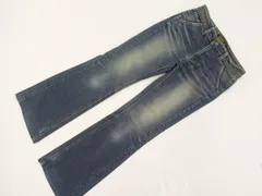 ジョージアラブ GEORGIA LOVE 洗えるノータックフレアデニムパンツ ブルーのサムネイル