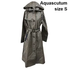 ◆ アクアスキュータム Aquascutum レインコート クラブチェック柄 トレンチデザイン 撥水 マルチカラー S 7号 レディース S6I059のサムネイル