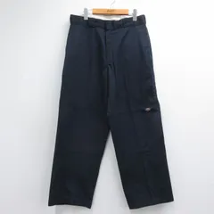 W34/古着 ディッキーズ ワーク パンツ メンズ ダブルニー ネイビー