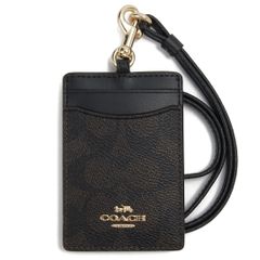 新品】COACH コーチ IDケース ランヤード ウォルナット シグネチャー