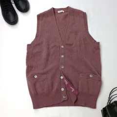 Papas パパス ラムウール Vネック ニット ベスト /26Fのサムネイル