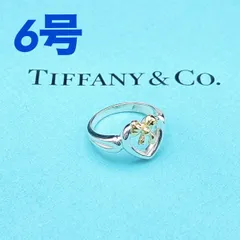 ◇ティファニー◇新品仕上済 Tiffany&Co. ハートリボン リング 指輪 Ag925 シルバー Au750 ゴールド ブランド 3.19gのサムネイル