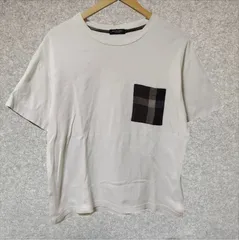 BLACK LABEL CRESTBRIDGE ブラックレーベルクレストブリッジ 胸ポケット 半袖Tシャツ カットソー 白 ホワイト M メンズ バーバリーチェック柄 綺麗めカジュアルのサムネイル